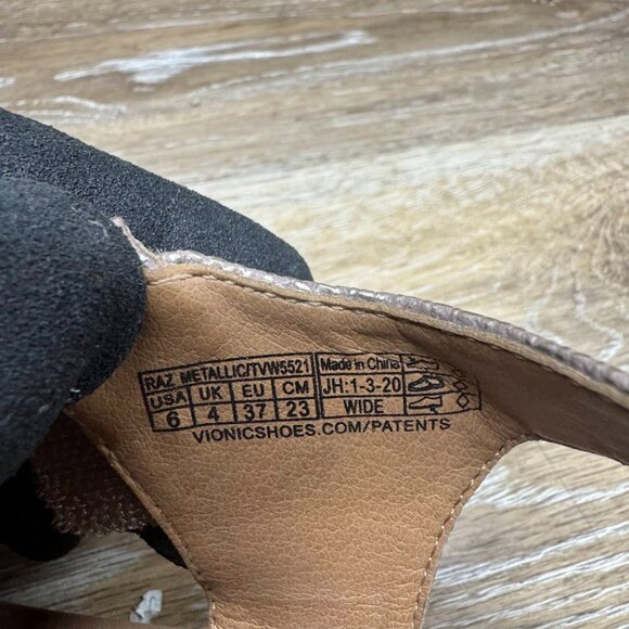 Viionic Raz Gold Orthotic Wedge Platform Sandals Women's Size 6 - Picture 5 of 7